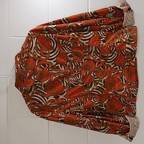 Jones NY XL Soft Fine Wale Stretch Print Cotton Corduroy Jean Jacket - Picture 16 of 16